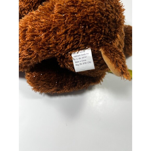 Hallmark Rodney The Reindeer Brown Sparkle Fur Stuffed Animal Red collar w/bell - Picture 11 of 13